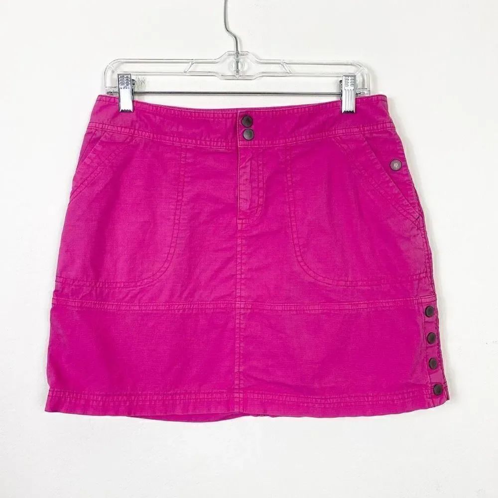 Title Nine Brash Hot Pink Button Side Athletic Mini Skirt Size 6